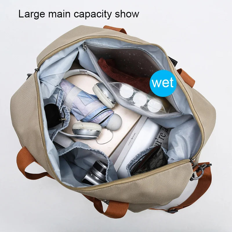 Travel And Portable Fitness Sports Bag With Shoulder Crossbody Feature - Chest & Handbag Duffle Carry On Weekender Bag