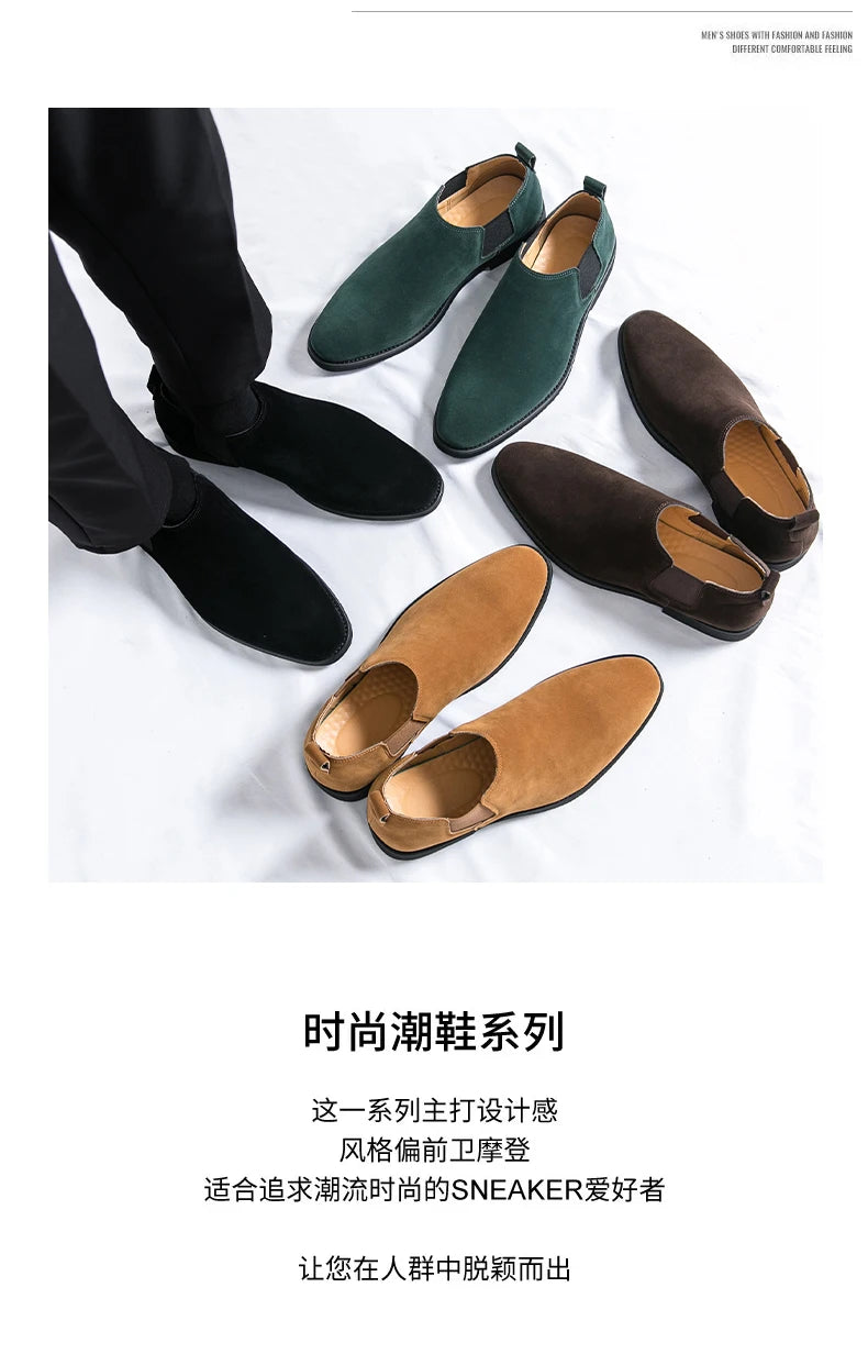 Plus Size 47 48 Men Outdoor Dress Walking Shoes Suede Leather Male Formal Business Oxford Gentleman British Chelsea Shoes