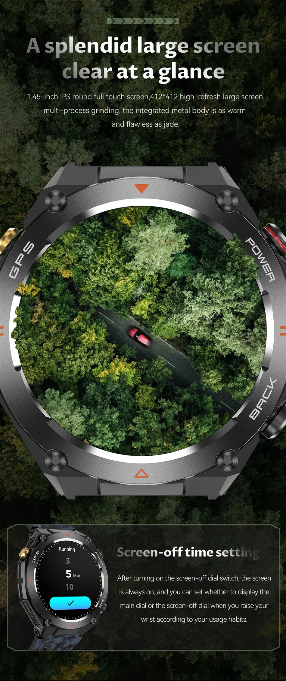 GPS Smart Watch Men Women Call Outdoor Sports Fitness Tracking Waterproof Watch Compass Heartrate Health Monitor Smartwatches