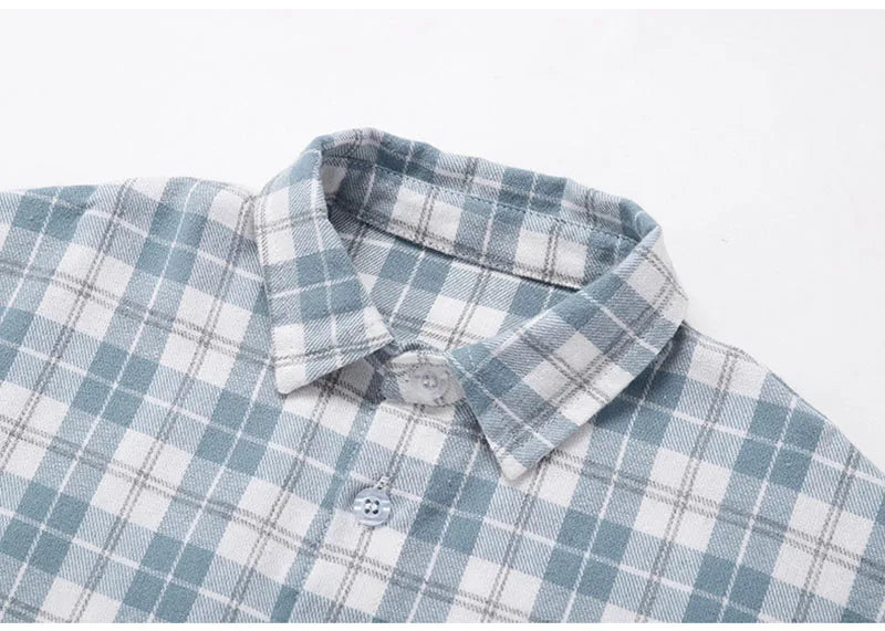 Nieuwe lente kindershirt meisjes jongens dunne stijl kleur blok rooster blouse kinderen baby losse bovenkleding 1-6 jaar unisex