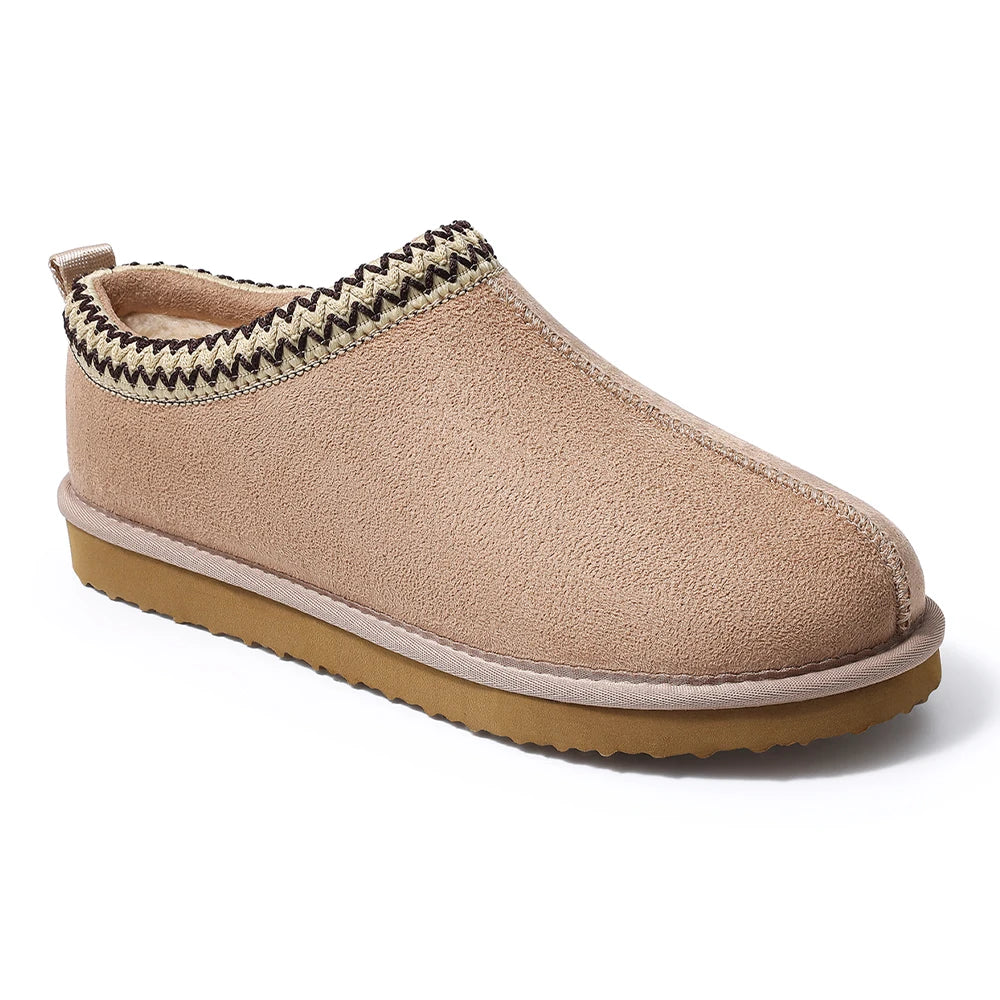 Women's Winter Fluffy Slippers Fashion Brand Plush Lined Ankle Snow Boots Outdoor and Indoor Non-slip Faux Suede Fuzzy Slippers