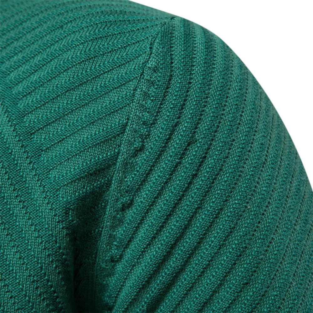 Men's Solid Colour Cotton Sweater Striped O-Neck Knitted Pullover for Men Casual High Quality Winter Sweater