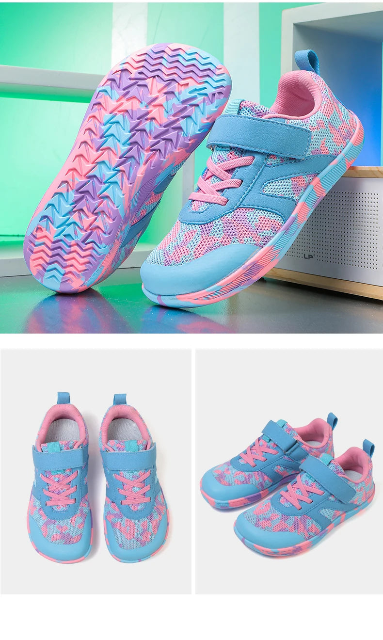 Ademende kindersportschoenen voor jongens en meisjes met brede voeten - Lichtgewicht voor hardlopen en wandelen en antislip