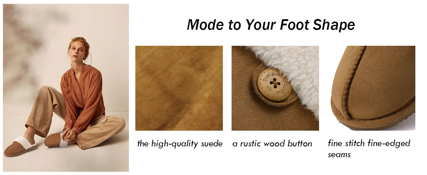 Unisex Fuzzy House Winter Slippers Fashion Fur Collar Suede With Fluffy Memory Foam Indoor Slides Plush Cotton Shoes For Men & Women