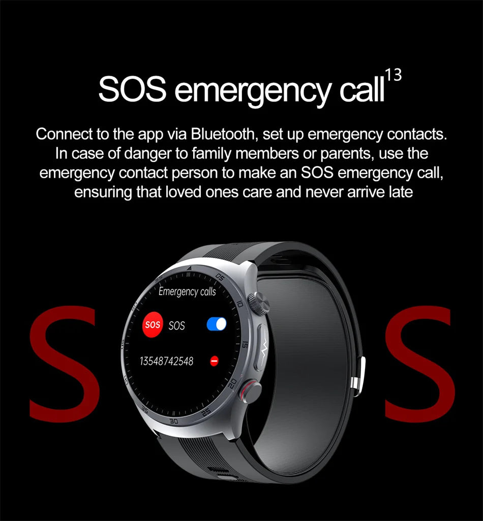 2025 Unisex Gezondheid Smartwatch NFC ECG Luchtpomp Bloeddruk Bloedzuurstof ECG + PPG Bluetooth Bellen NFC Smartwatch Mannen Vrouwen Airbag