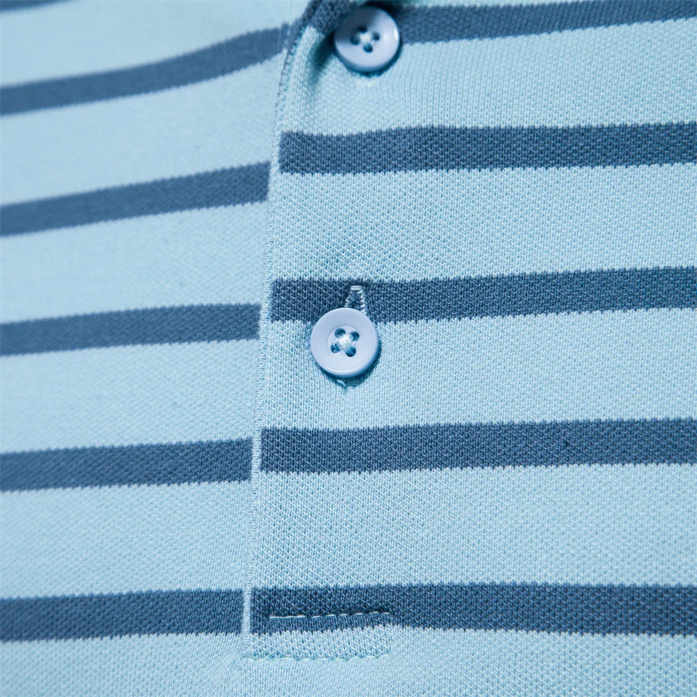 Cotton Embroidery Men's Polo Shirts Casual Striped Short-sleeved Polo Shirts for Men New Summer Polos Men Clothing