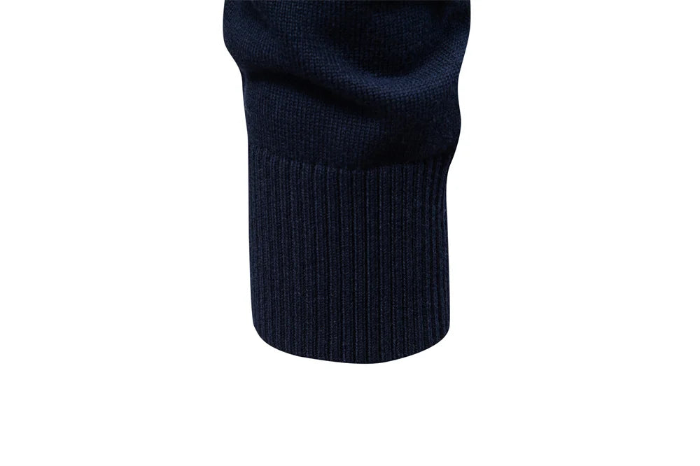 Men's Striped Sweater Solid Colour Knitted Pullover Warm Luxury Cotton Autumn Winter Casual Turtleneck Men's Sweaters