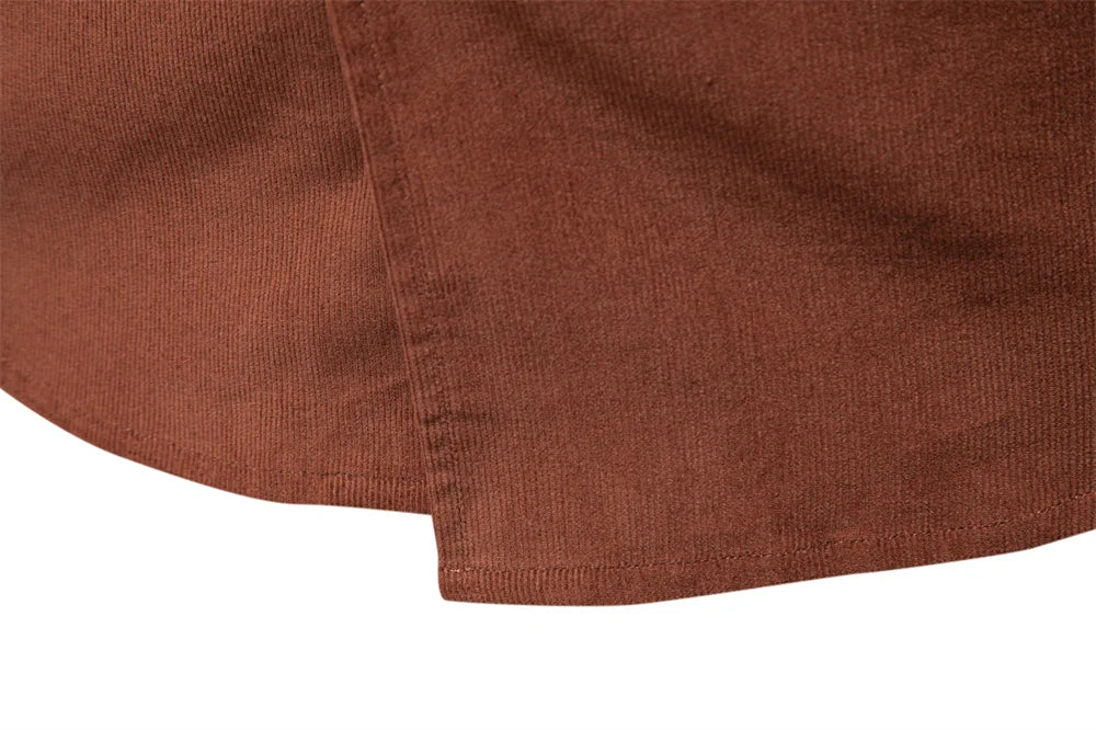 2025 Men's Corduroy 100% Cotton Solid Colour Autumn Winter Thickened Business Casual Long Sleeve Classic Male Shirt