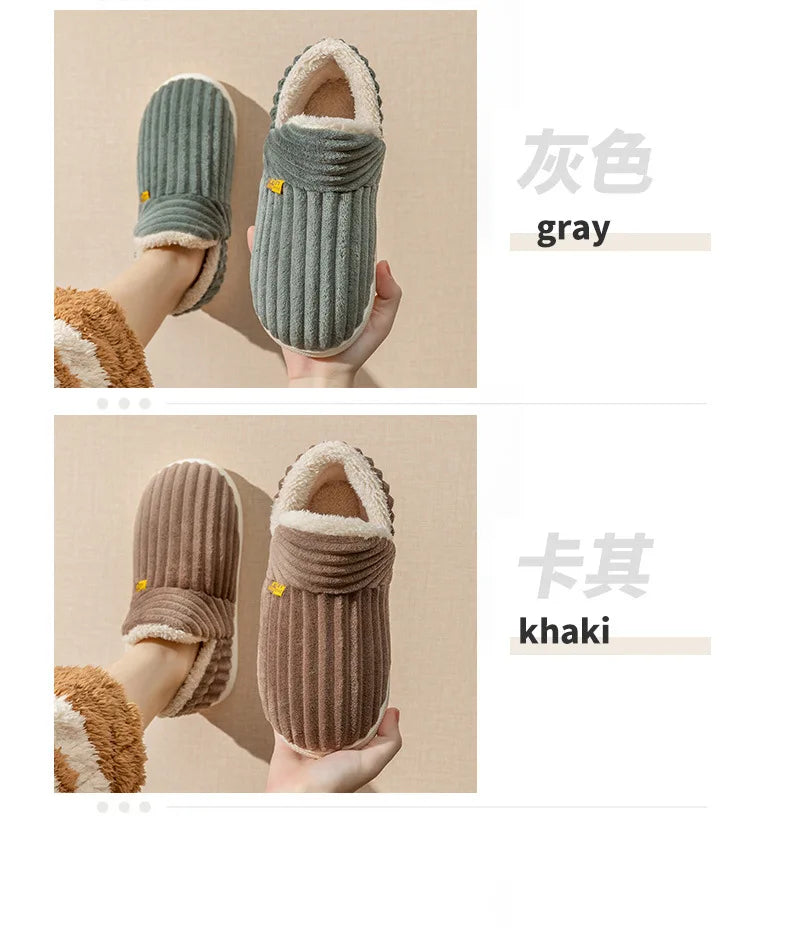 Unisex Warm Plush Fur Winter Slippers Indoor and Outdoor Fluffy Warm Fuzzy House Shoes With Fuzzy Soft Furry For Men & Women