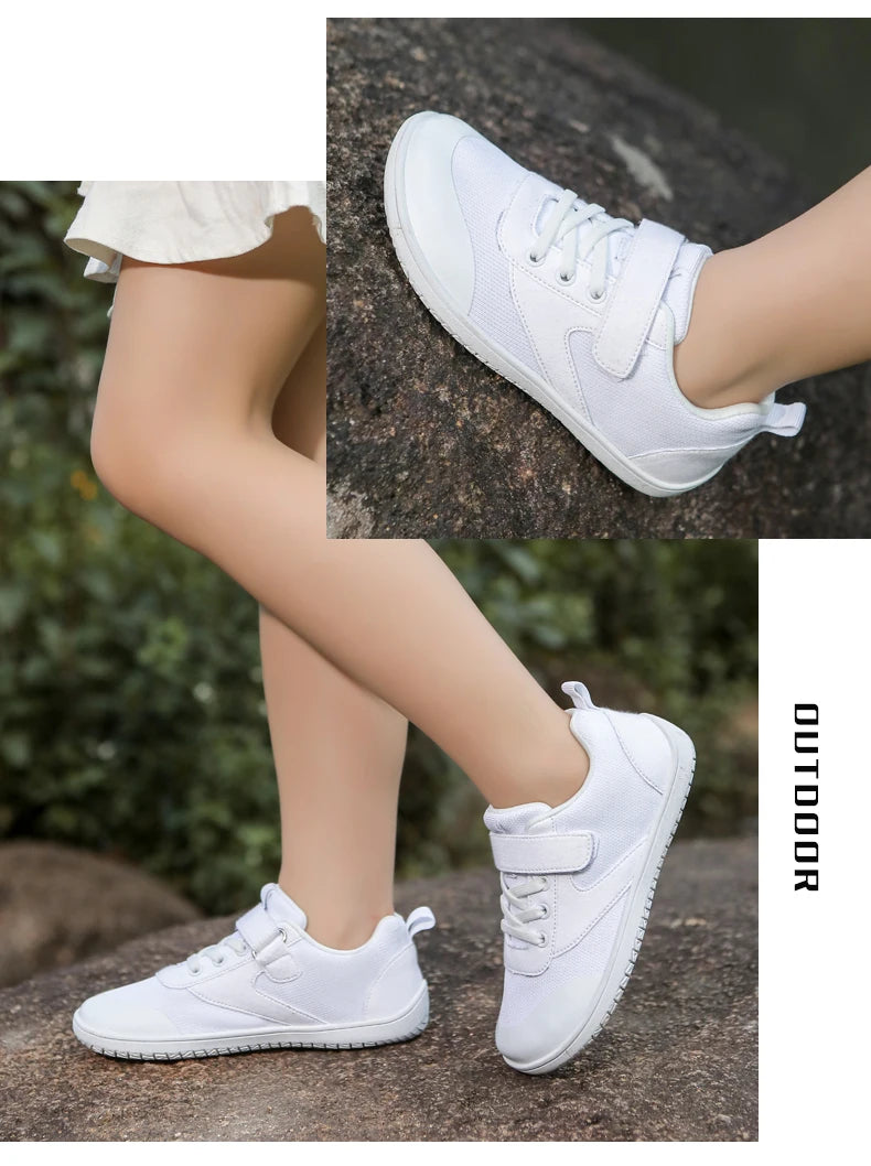 Boys Girls Wide Toe Barefoot Sneakers Minimalist Lightweight Non Slip Kids Walking Skate Shoes Comfortable Breathable Soft