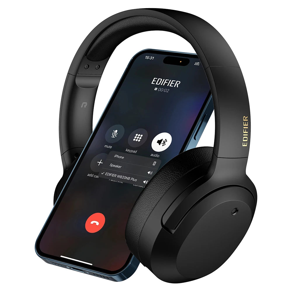 Edifier W820NB Plus Wireless Noise Cancelling Headphones 43dB ANC Hi-Res LDAC Codec 49hrs Playtime Over-Ear Bluetooth Headset