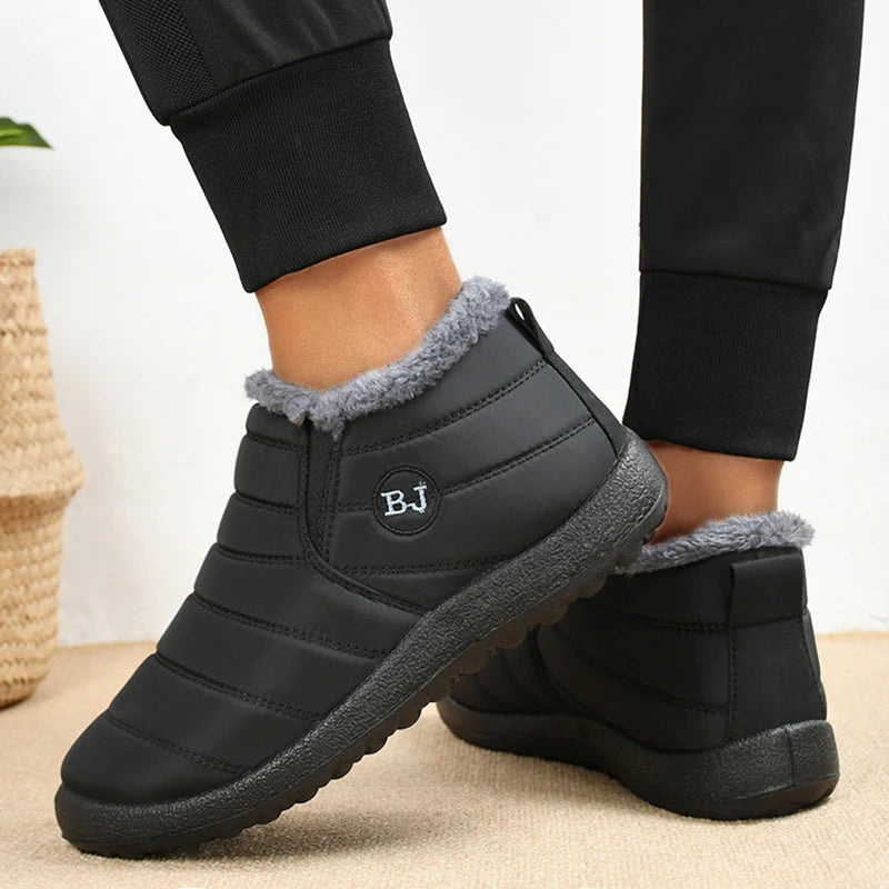 Unisex Snow Warm Boots  Slip-On Winter Shoes Fashion Shoes Waterproof Ankle Work Boots For Men & Women