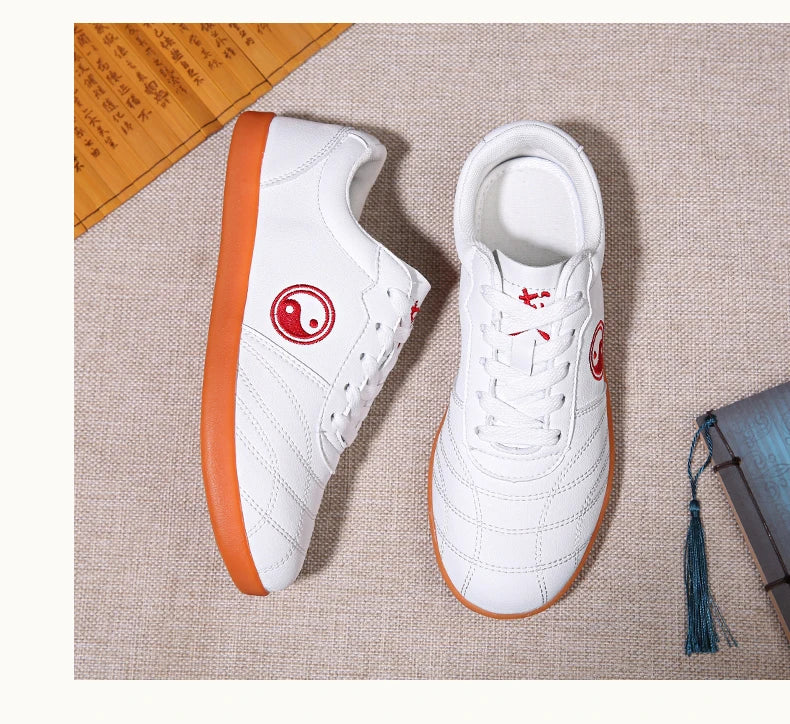 Women’s Genuine Leather Tai Chi Shoes – Breathable Cowhide Sole Martial Arts Training Shoes for Tai Chi, Qigong & Kung Fu