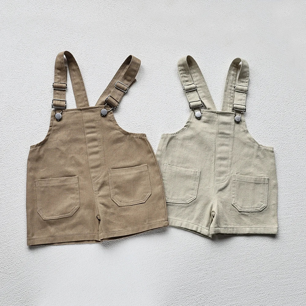 Herfst Nieuwe Effen Kinder Overall Denim Meisjes Jumpsuits Slip Jongens Jarretelbroek Outfits 1-5 Jaar Unisex