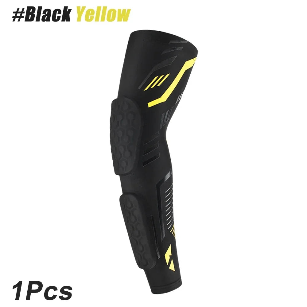 Sports Anti-Collision Padded Arm Sleeves For Protection of Elbow and Forearm During Sports - Honeycomb Pads For Men & Women