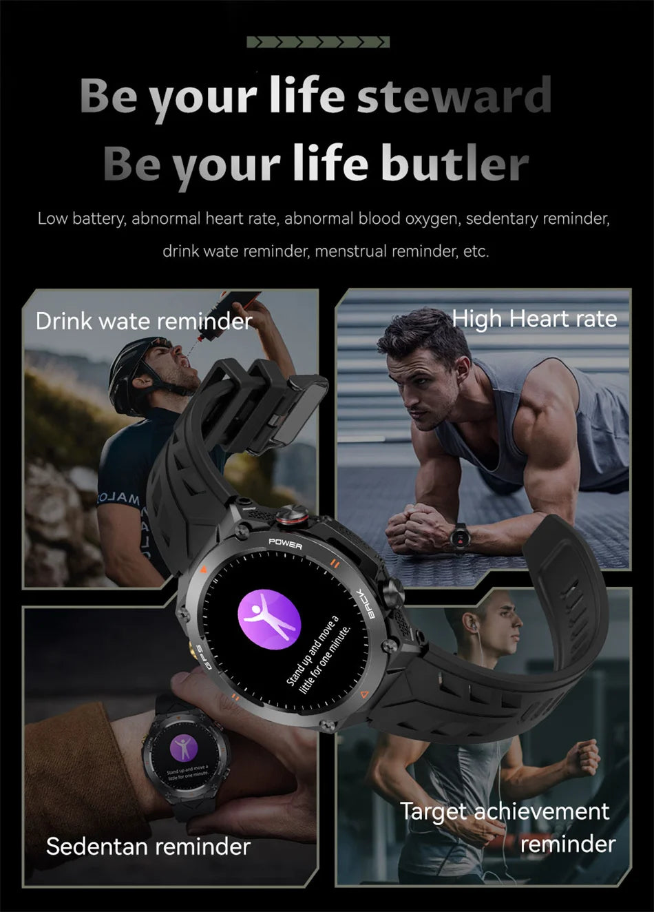 GPS Smart Watch Men Women Call Outdoor Sports Fitness Tracking Waterproof Watch Compass Heartrate Health Monitor Smartwatches