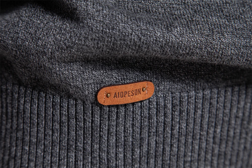 Men's Autumn Cotton Sweater O-Neck Patchwork Sleeve Pullovers Solid Colour Warm Winter Sweaters For Men