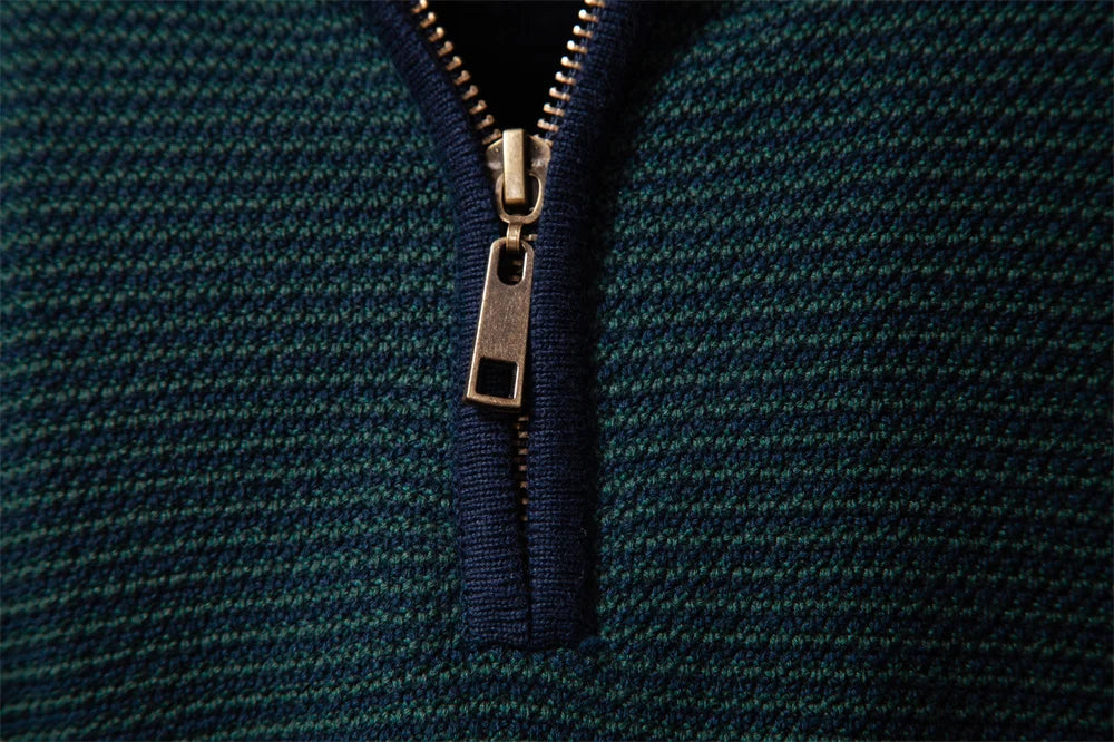 Men's Striped Sweater Solid Colour Knitted Pullover Warm Luxury Cotton Autumn Winter Casual Turtleneck Men's Sweaters