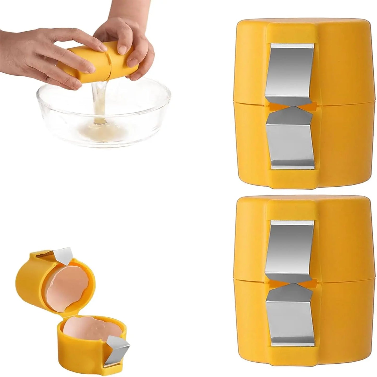 1/2 Stück Multifunktionaler Eierschalenöffner, Handheld-Eierknacker, Trennwerkzeug, Eierschalenschneider, leicht zu öffnendes Küchengerät für rohe Eier