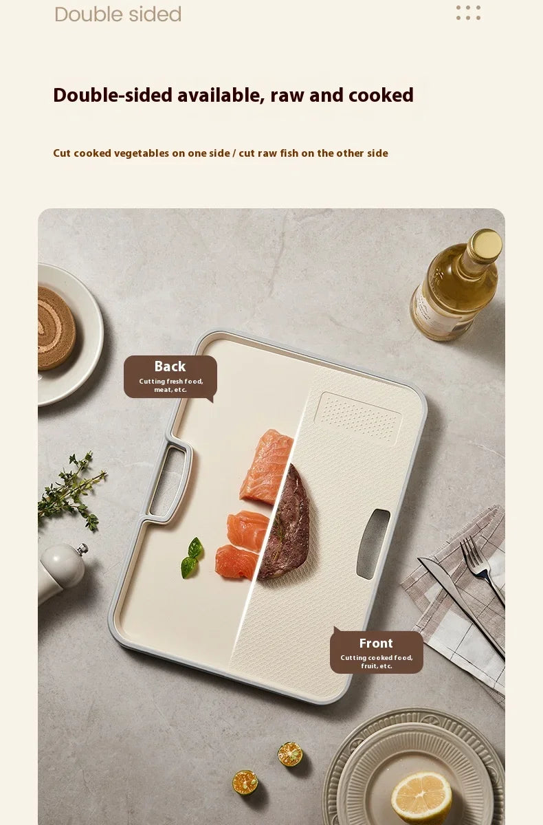 Double-Sided PP Cutting Board - Mold Proof/Antibacterial, BPA Free - Non-Slip/Dishwasher Safe for Veggies/Meat