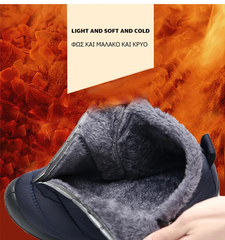 Snow Women Boots Soft Shoes Chunky Plus Size Boots Ladies Fur Ankle Boots New Couple Shoes Platform Women's Winter Botas Mujer