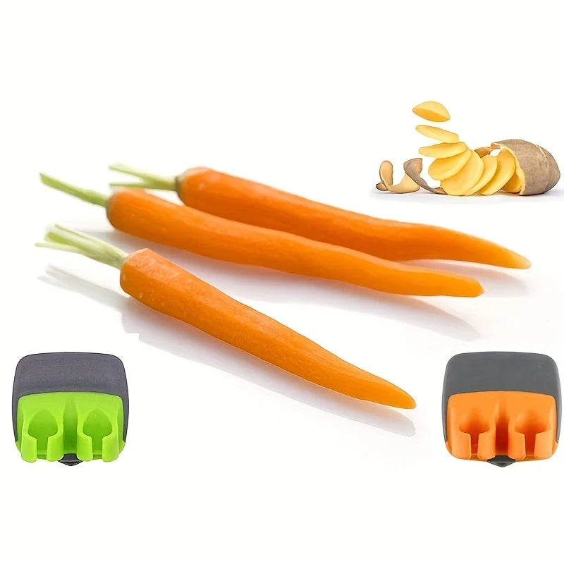 1pc Stainless Steel Handheld Vegetable Peeler with Rubber Finger Grip Comfortable Palm Peeler Suitable for Carrots, Etc