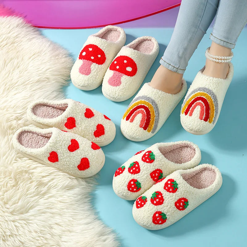 Unisex Slippers House Shoes Cartoon Winter Shoes Warm Anti-Slip Home Slipper Soft Bottom Kids' Shoes Size 36-45