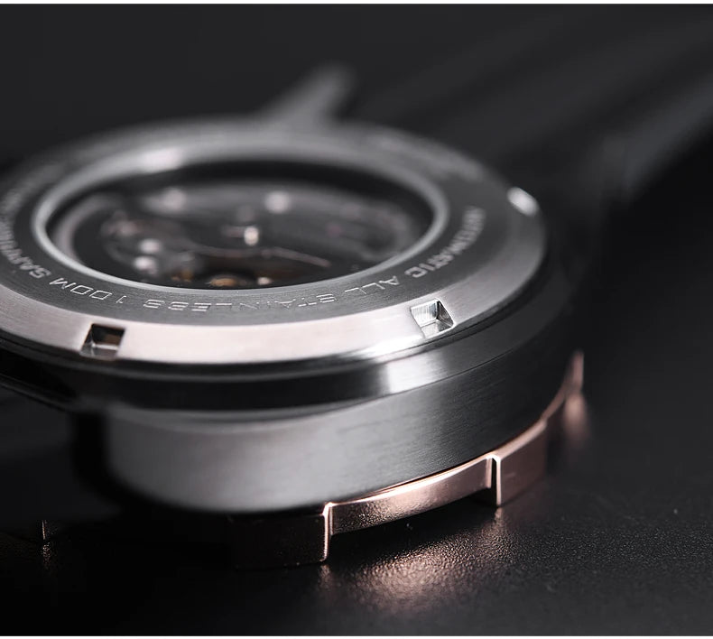 Yelang V1024 Men's 44mm Automatic Mechanical Watch Luminous 100m Water Resistant Japan Miyota 82S7 Movement Stainless Steel Band