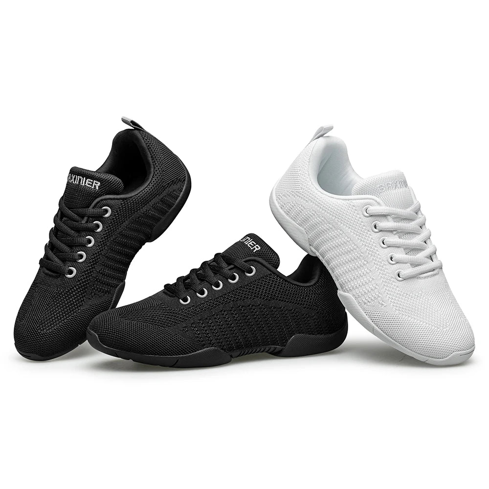 Girls Black Cheer Shoes Trainers Breathable Kids Training Dance Shoes Lightweight Youth Cheer Competition Sneakers