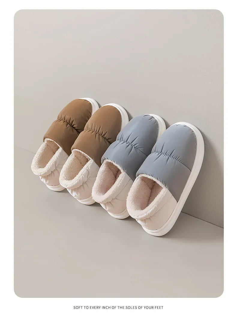 Women's Winter Warm Flat Slippers With Soft Fluffy Cosy Cotton Thick Bottom and Non-Slip Sole Suitable For Home and Outdoor Use Ladies Shoes