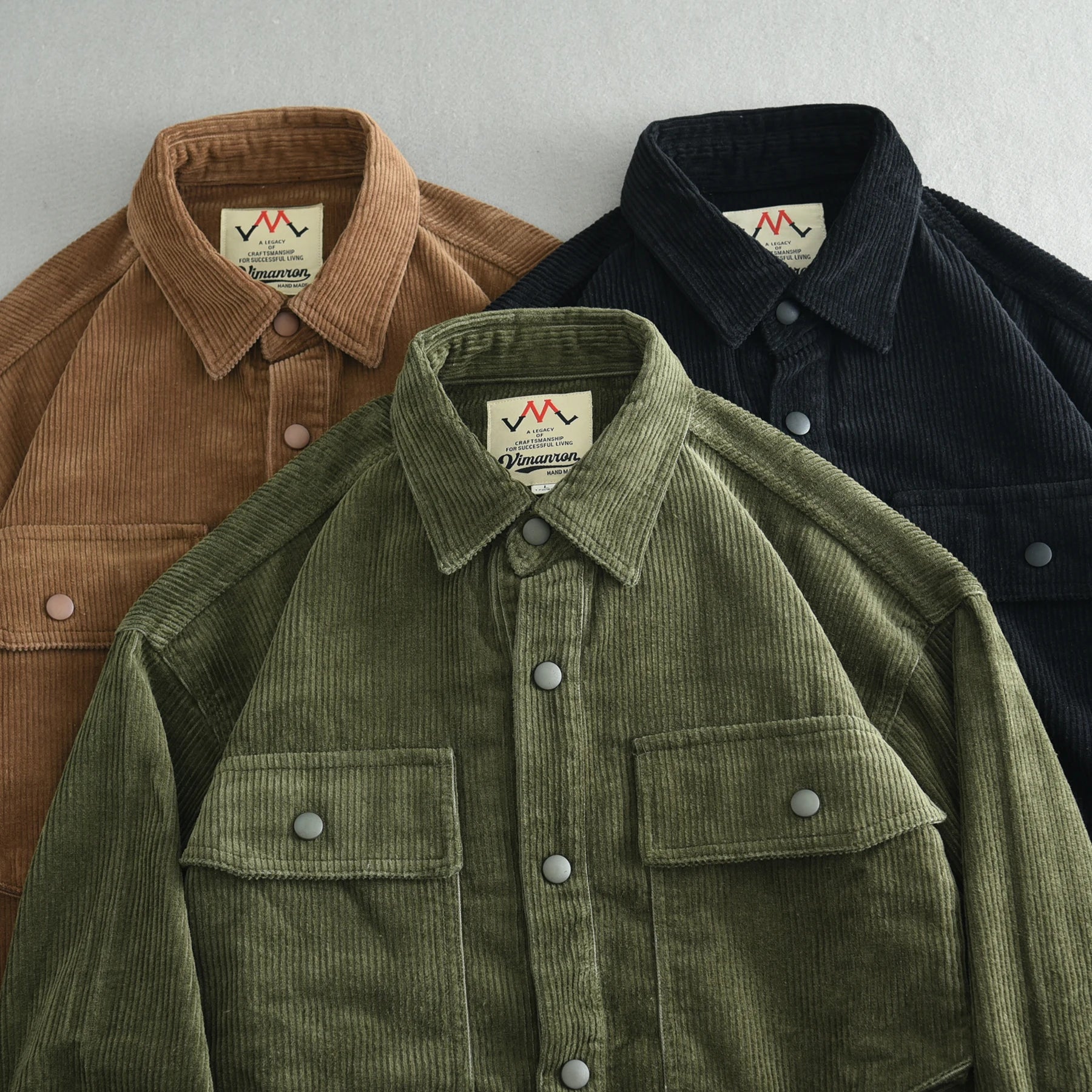 Herfst Winter Nieuw Amerikaans Retro Lange Mouw Revers Verdikt Corduroy Overhemd Heren 100% Katoen Gewassen Dubbele Zak Casual Jas