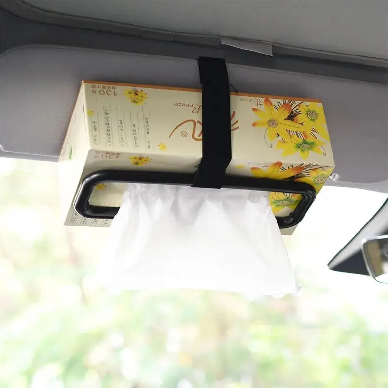 Car Tissue Rack Clip For Car Universal Sun Visor Napkin Box Seat Back Tissue Holder Auto Interior Elastic Hanging Paper Cover