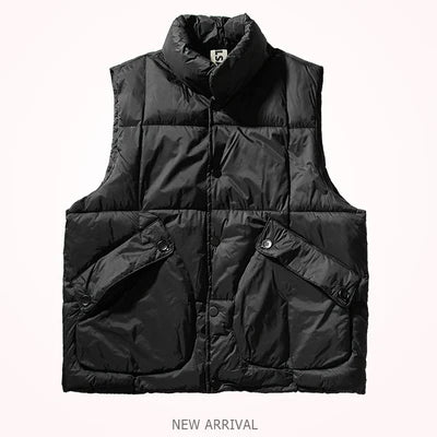 Herfst en winter Nieuw Japans retro katoenen gewatteerd cargovest Herenmode Verdikt casual multi-pocket broodjasje