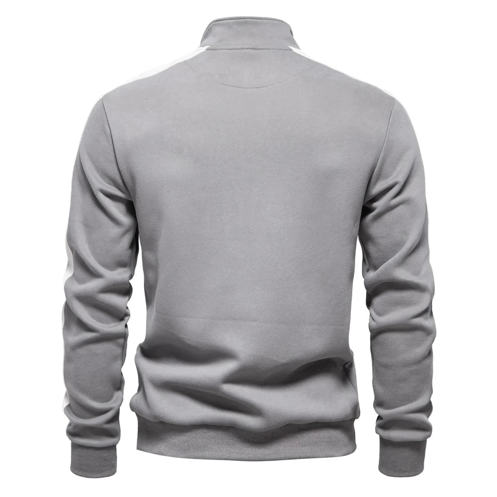 Men's Patchwork Quarter Zip Cotton-Blend Sweatshirts Lightweight Casual Sport Pullover Sweatshirt for Men