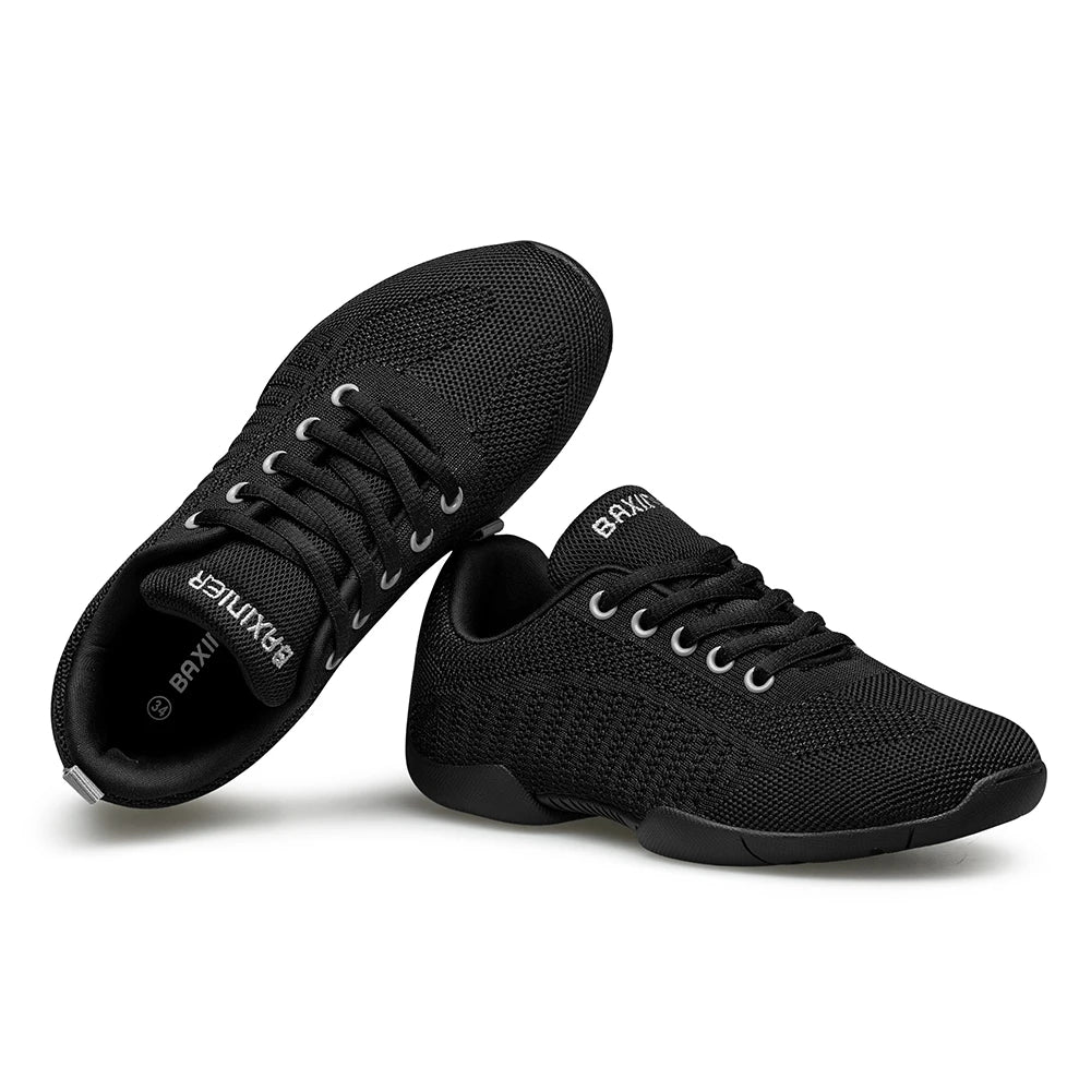Girls Black Cheer Shoes Trainers Breathable Kids Training Dance Shoes Lightweight Youth Cheer Competition Sneakers