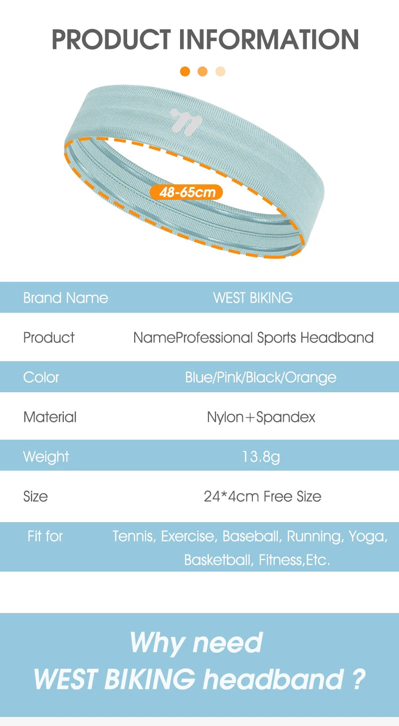 Sport Sweatband Moisture-Wicking Breathable Elastic Headband Fitness Gym Running Basketball Cycling Headscarf