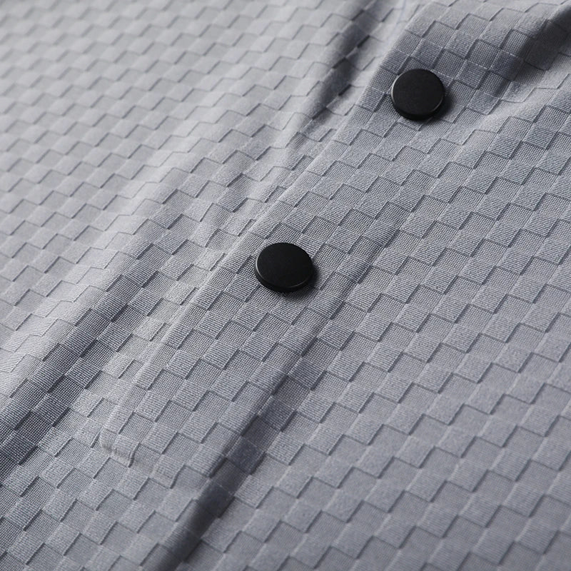 Men's Summer Luxury and Fashionable Casual Waffle Short Sleeve Polo Shirt, Lapel, Ice Silk, and High-End Breathable T-Shirt