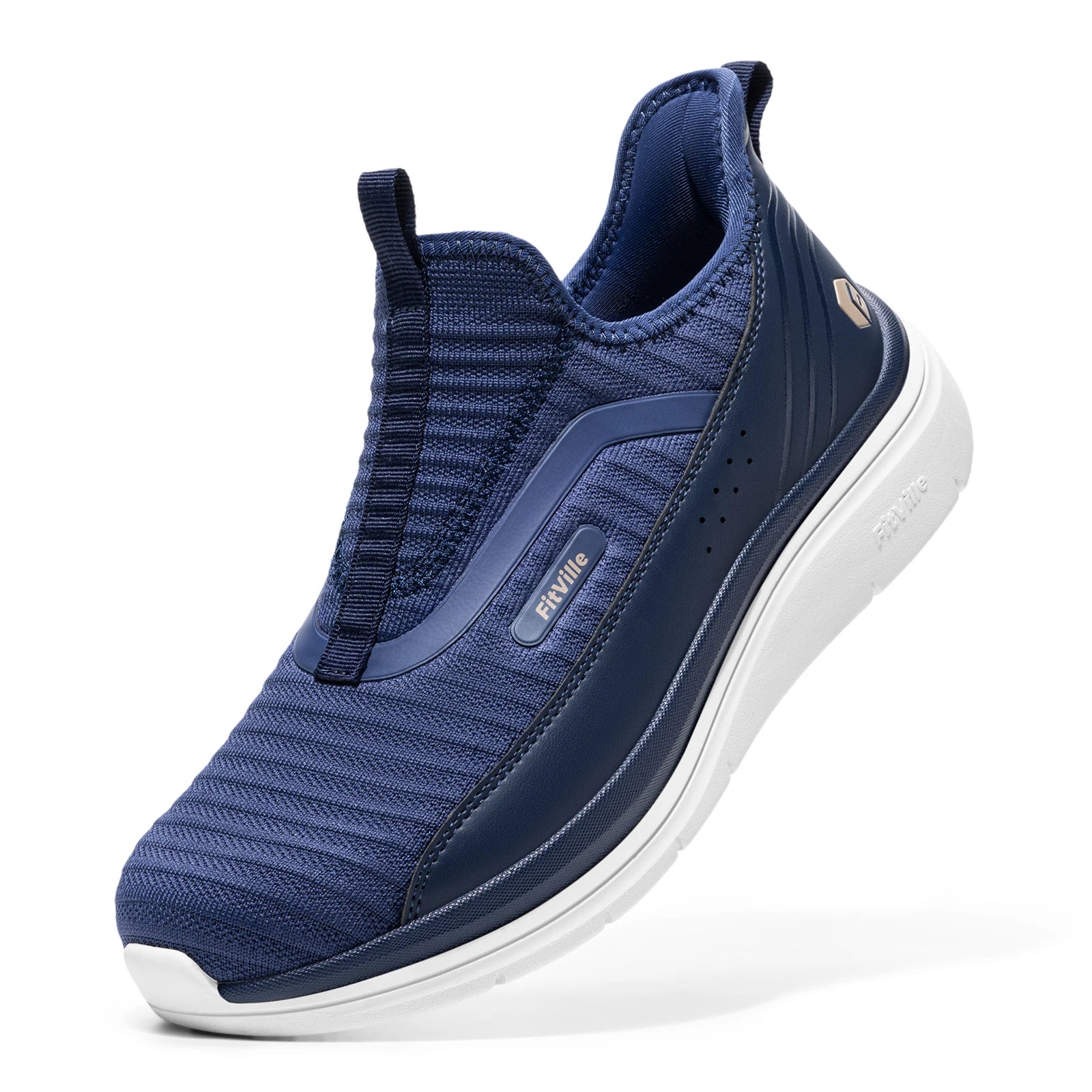 FitVille Men’s Extra Wide Slip-On Walking Shoes – Lightweight High Rebound Comfort Trainers for Everyday Wear