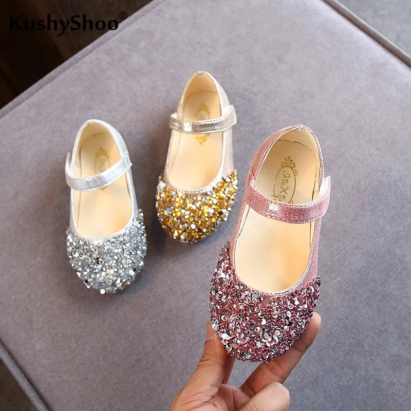 Spring New Children Shoes Girls Princess Shoes Glitter Children Baby Dance Shoes Casual Toddler Girl Sandals Crystal Shoes Party