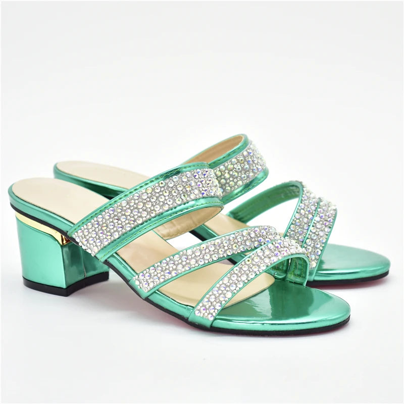 Women Sweet Style Rhinestone-Decorated Women Wedding Shoes for Royal Wedding Party Sling-Backs for Ladies' Party