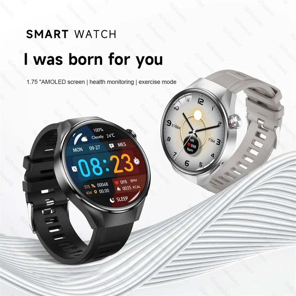 2025 True AMOLED Smart Watch Full Touch Screen 466*466 HD Health Tracker Voice Call Smartwatch For Men & Women - Compatible with Xiaomi & Huawei IOS