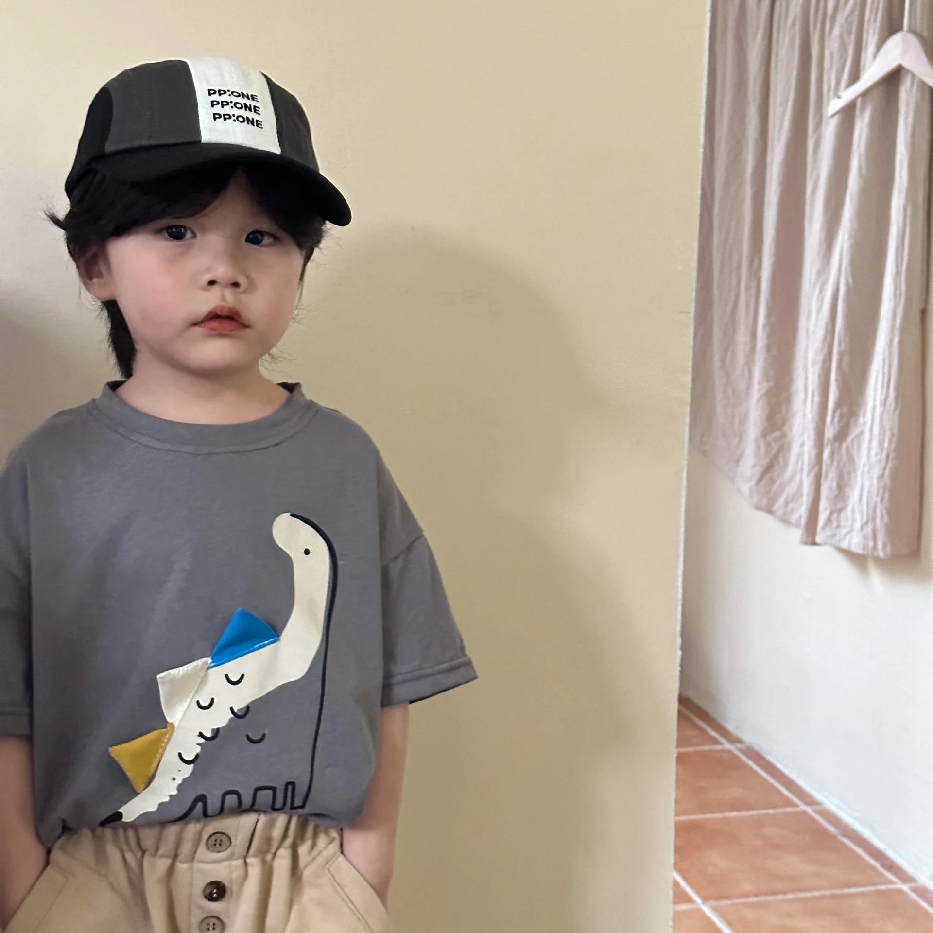 Kids Clothes Boys Dinosaur T-Shirts Summer Girls Tee Cotton Boys Half Sleeve Shirt 2-7Y Unisex