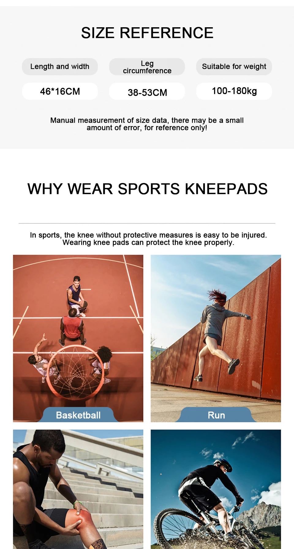Sport Full Leg Compression Sleeves Knee Braces Support Protector for Weightlifting Arthritis Joint Pain Relief