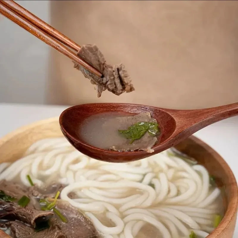 1/10Pcs Wood Soup Spoons Long Handle Coffee Milk Teaspoon Sugar Spice Condiment Scoops Kitchen Tableware Tools Wooden Spoon