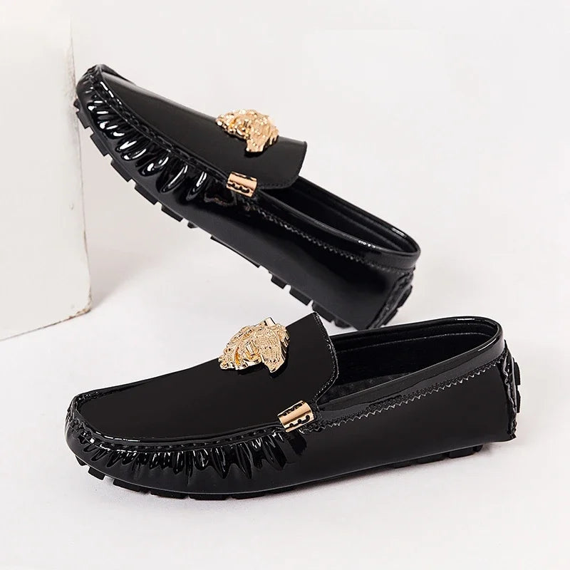 Fashion Black Casual Moccasins Shoes for Men Breathable Male Party Evening Dress Shoes Large Size 46 47 48 Youth Wedding Loafers