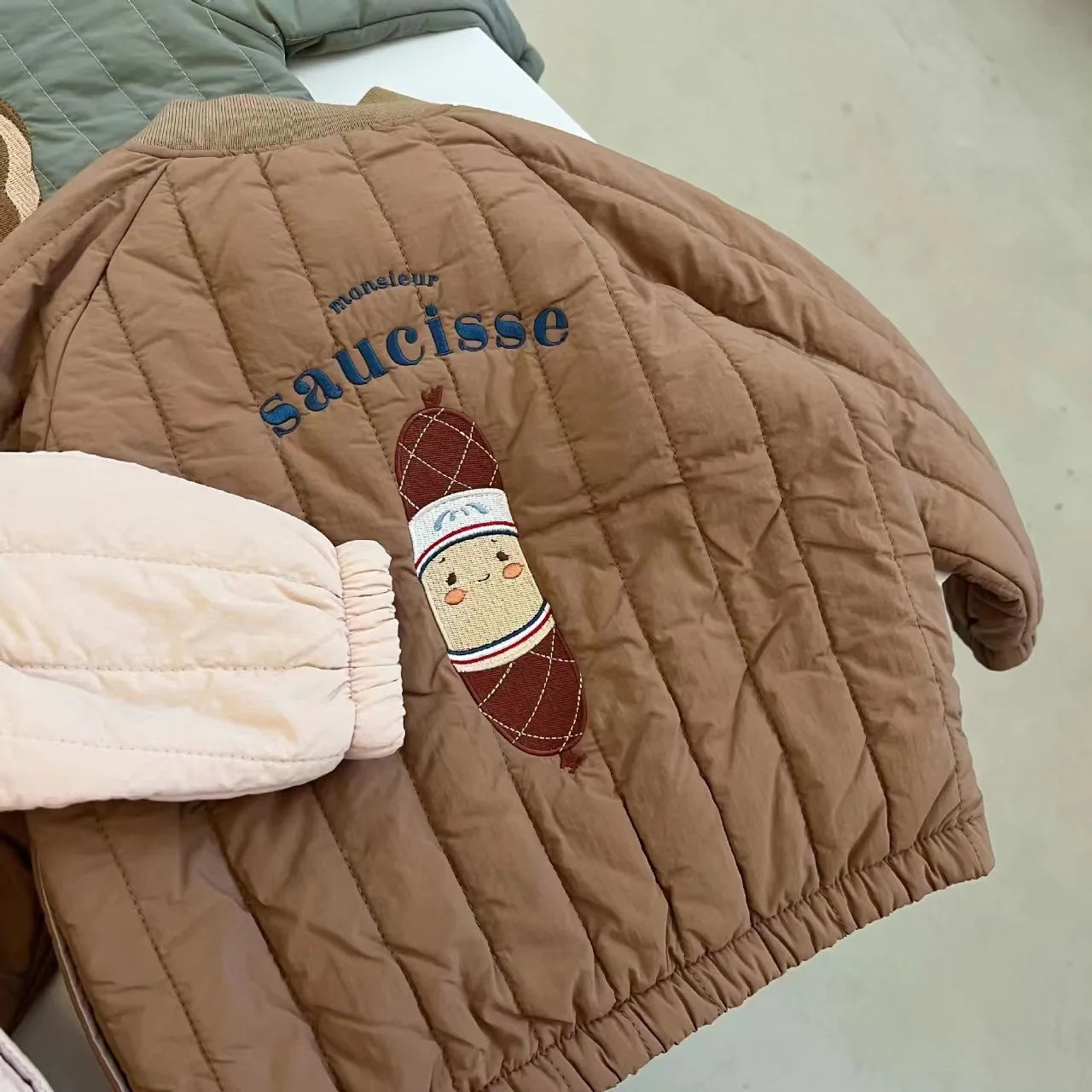 2025 Winter New Baby Thick Warm Coat Children Cotton Padded Jacket Infant Girl Cartoon Baseball Uniform Kids Boys Quilted Jacket 1-3Y