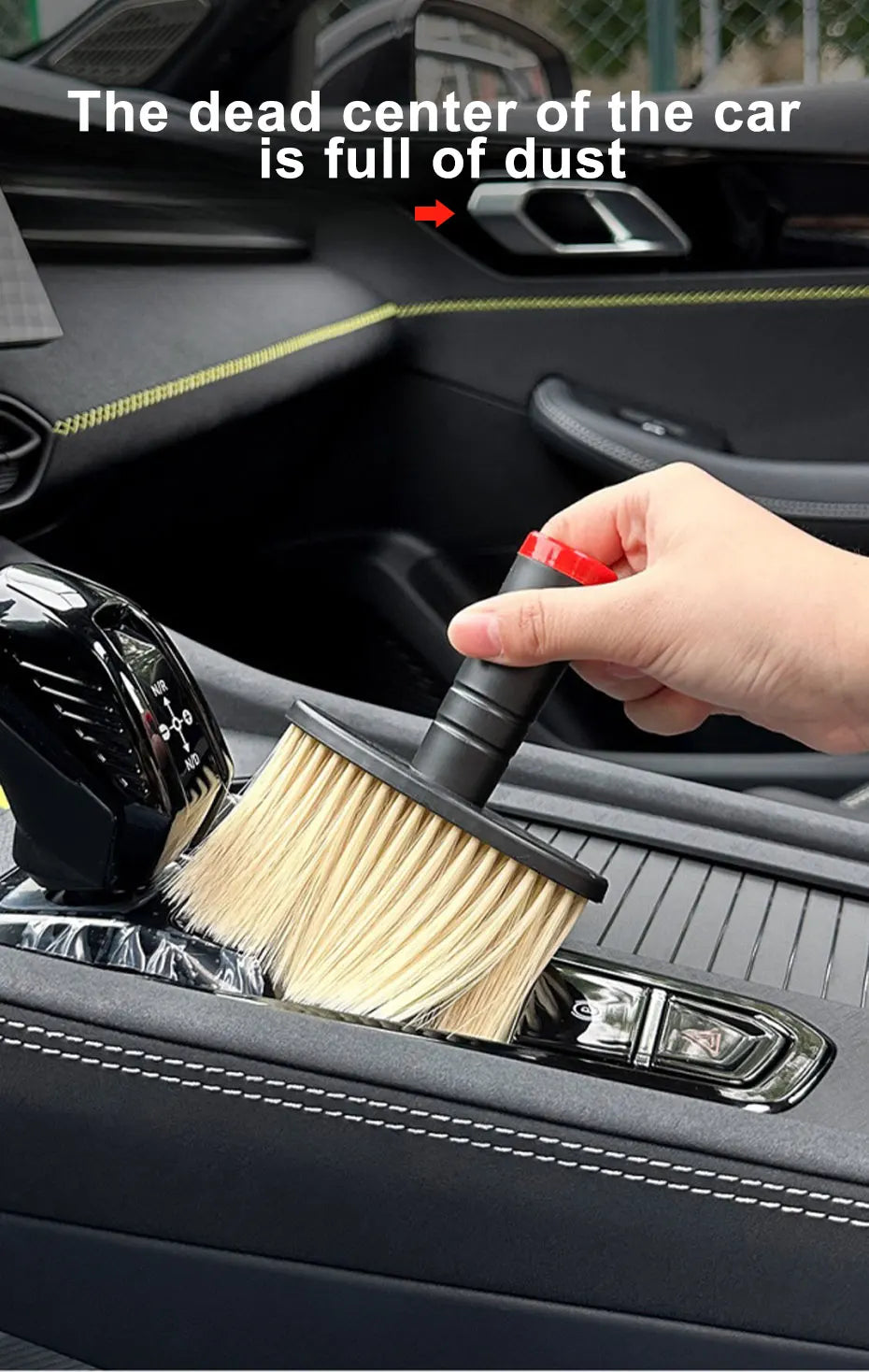 SEAMETAL Car Interior Cleaning Brush Soft Bristles Dust Removal Brush Auto Air Outlet Gaps Duster for Car Detailing Clean Tool