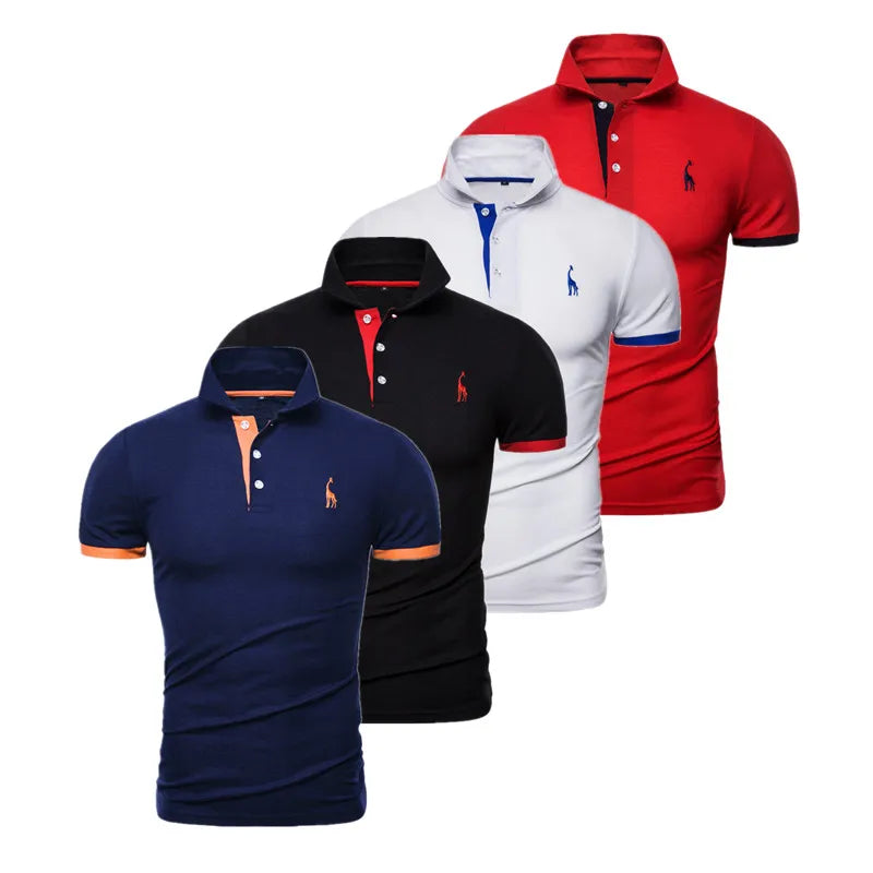 Men's 4 Pcs Embroidery Polo Shirt Casual Business Social Short Sleeve Summer Quality Slim Fit Shirts For Men