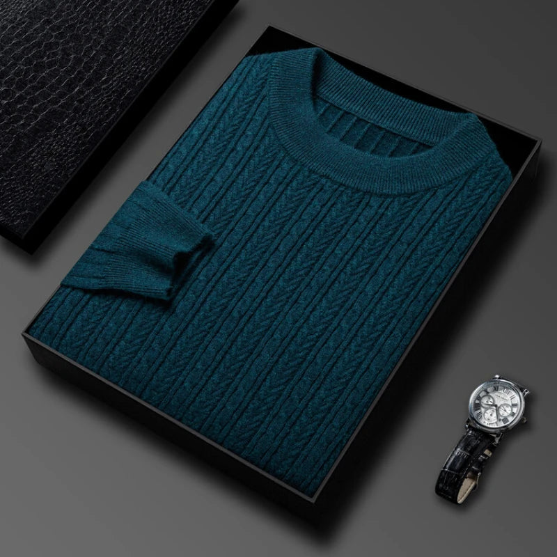Men's Autumn and Winter Warm Turtleneck O-Neck Sweater, Thickened Slim-Fit Bottoming Shirt, Fine knitted Sweater Sizes M-4XL