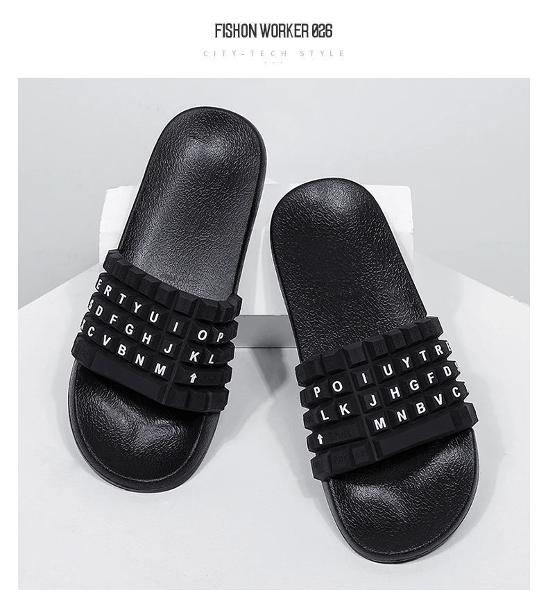Luxury Men Personality Walking Slippers Over Size 37-48 Mens Leisure Indoor Sandals Outdoor Beach Water Slides Youth Slides
